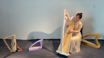Simsonharps 38-string harp with arc sound box audition video