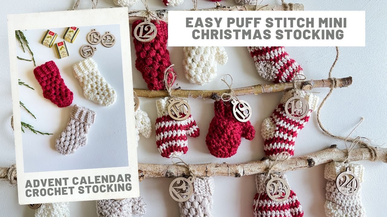 Bulky & Quick Puff Stitch Stockings - MJ's off the Hook Designs