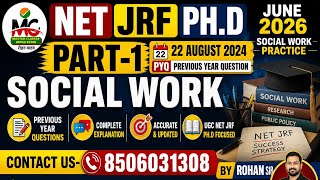 PART-1 NET JRF PH.D 22 AUGUST 2024 PYQ SOCIAL WORK |SOCIAL WORK QUESTION | JUNE 2026 SOCIAL WORK