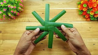How to Make 8 Wings Coconut Leaf Fan | Coconut Leaf Toys | Coconut Leaves Windmill Making