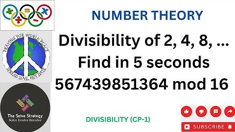 Number Theory | Divisibility | Concept Piece #1 | Divisibility of powers of 2