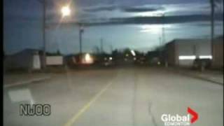 Police dash cam of Meteor over Edmonton, Canada