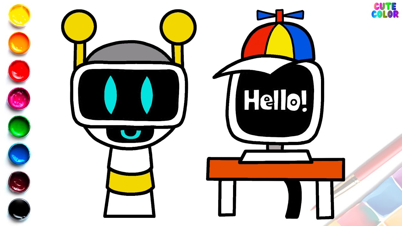 How to draw a cute funny Fun Bot from Sprunki | Easy tutorial - YouTube
