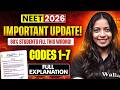 NEET 2026 FORM ALERT 🚨 | CODES 1–7 Before NEET Registration | Must Watch | Shalini Ma’am