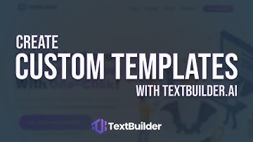 Create Custom Template to get your desired Result 😋 - TextBuilder.ai Tutorial