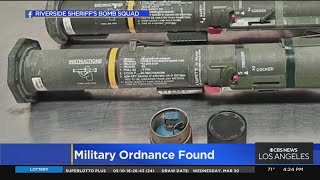 Rocket launchers and inert grenades found in Riverside dumpster