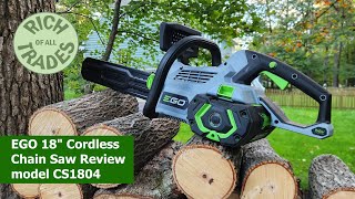 Ego 18 inch Cordless Chain Saw Review Model CS1804