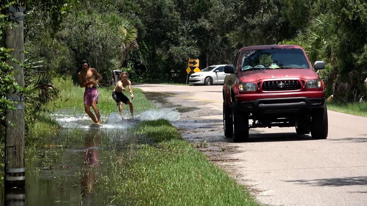 Ditch Wake Boarding, Myakka River Flooding Venice, FL - 8/9/2024