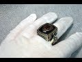 Большой мужской серебряный перстень с инициалами\печатка с эмалью
