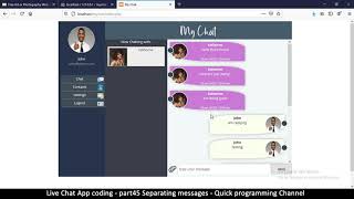 Live chat app | Part45 Separating messages | Javascript, AJAX, HTML, CSS, JSON, PHP, MYSQL Tutorial