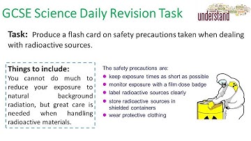 GCSE Science Daily Revision Task 70:  Radiation Safety