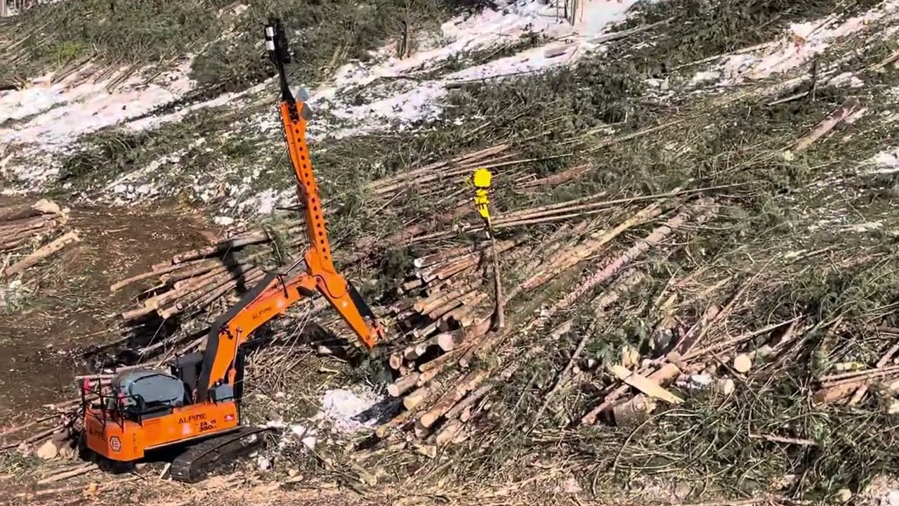 Alpine Yarder System - Yarding Wood in Northern, BC