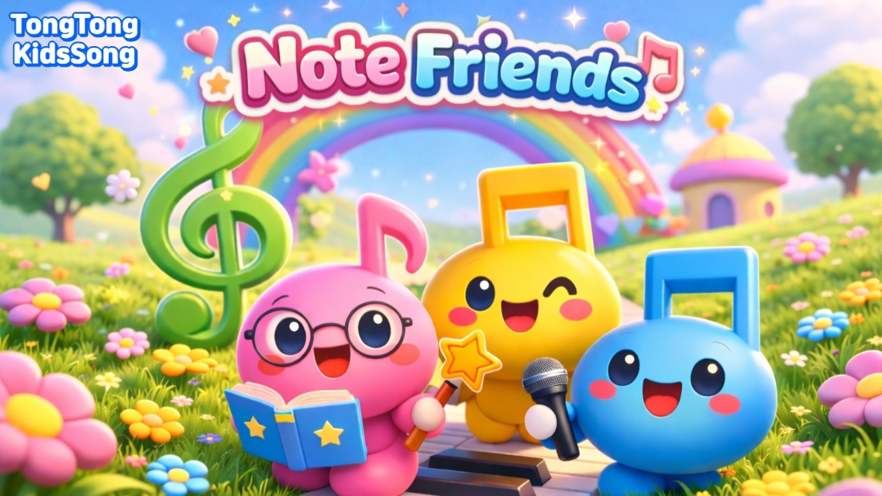 🎵 NOTE FRIENDS | Education Song | Learn Musical Notes and Beats | Nursery Rhyme | TongTongKids song