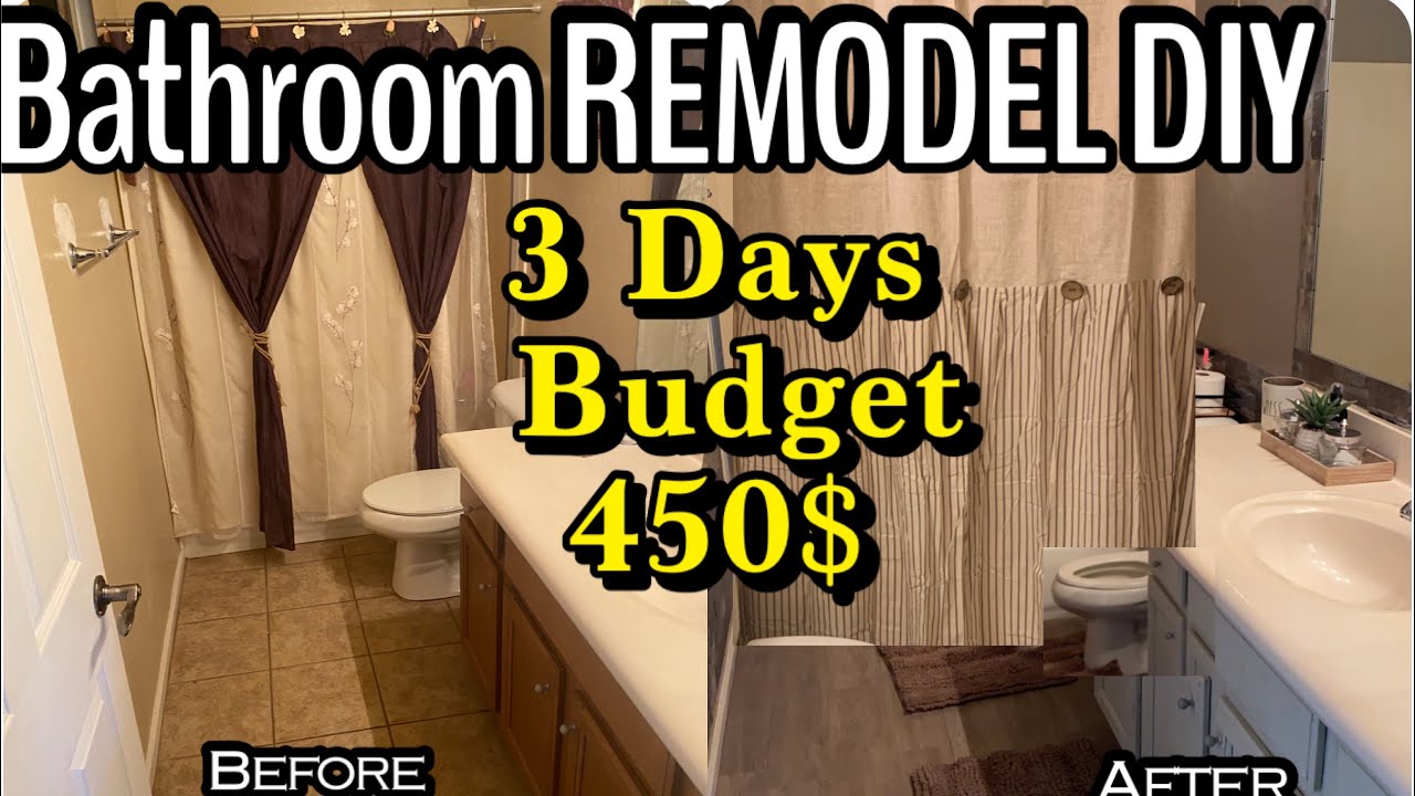 BATHROOM MAKEOVER IN UNDER 3 DAYS AND UNDER $500 DIY REMODEL BATHROOM ...