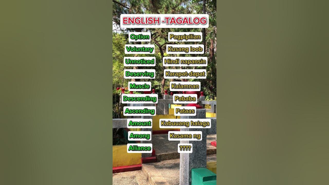 281 English Tagalog Translation reels shorts short video 