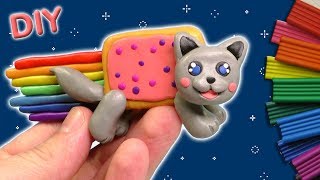 ЛЕПИМ НЯН КЭТ ИЗ ПЛАСТИЛИНА | Nyan Cat DIY