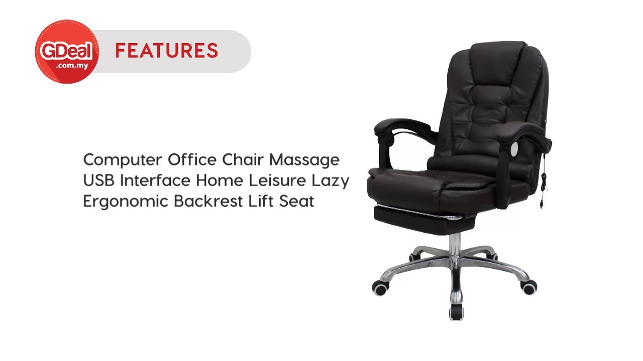 Features Computer Office Chair Massage Usb Interface Home Leisure Ergonomic Lift Seat