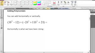 Lesson 2 Adding and Subtracting Polynomials