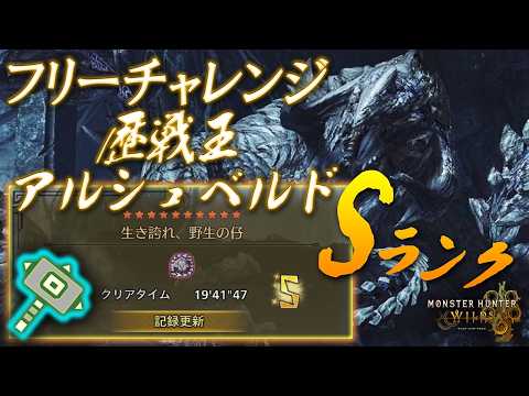 フリーチャレンジ歴戦王アルシュベルド！オススメのスキル構成・立ち回り紹介！ ハンマー ソロ Sランク 19'41"47！【MHWILDS】