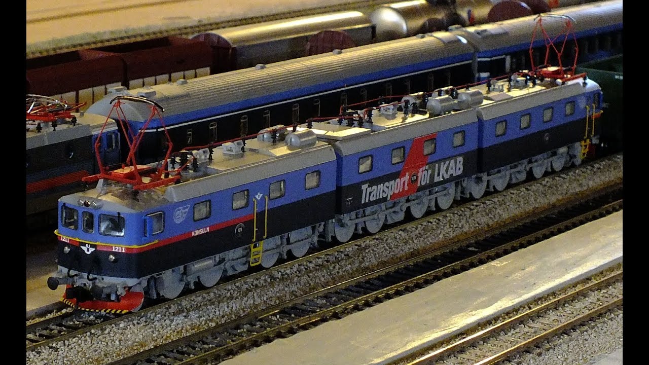HO-scale swedish SJ/LKAB Dm3 #1211-1236-1212