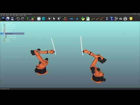 Robots Katana Fight Simulation | RoboDK