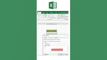 Data Validation with Input Message#exceltutorial #exceltips #msexcel