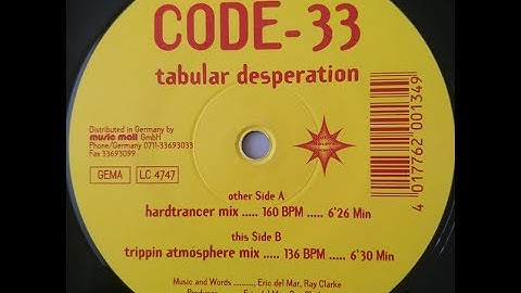 Code 33 - Tabular Desperation (Hardtrancer Mix) (1997)