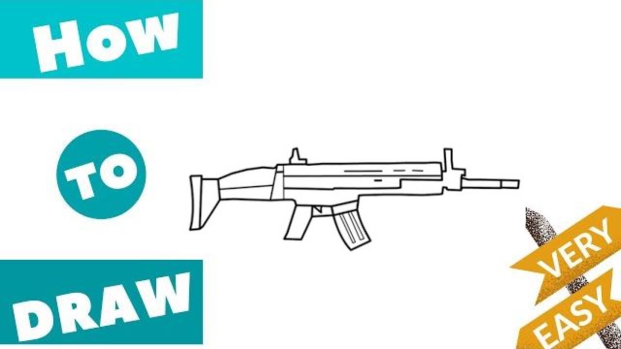 How To Draw The Scar Rifle From Pubg Artbysujan Youtube