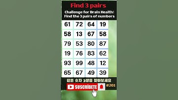 Find 3 pairs of equal numbers #201#brain #puzzle #dementia #quiz #mathstricks #mathematics #