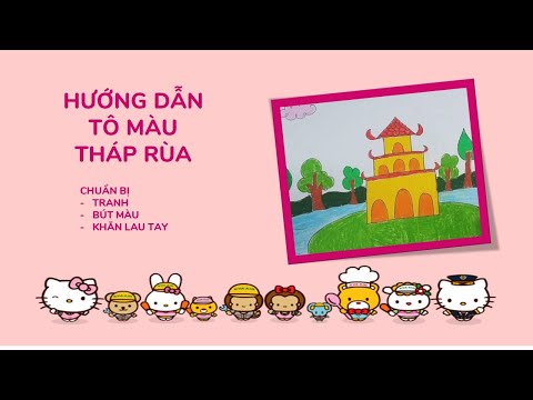 Hướng dẫn tô màu tháp rùa/thư viện mầm non/ tạo hình