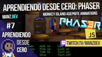 🕹️ Aprendiendo Phaser 3 (Motor de videojuegos Javascript) | #7 Animación Monkey Island / Menú SCUMM