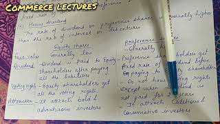 difference between equity shares and preference shares || class 11 business studies