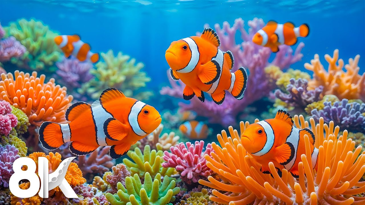 The Best 8K Aquarium - A Peaceful Journey with Tropical Fish & Calming Music for Deep Sleep