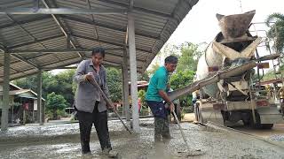 Build a house with a cement floor