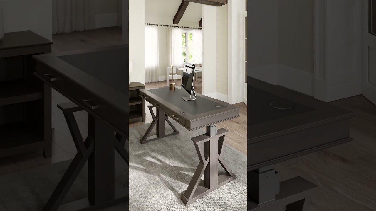 Experience the modern appeal of the K Leg Standing Executive Desk 