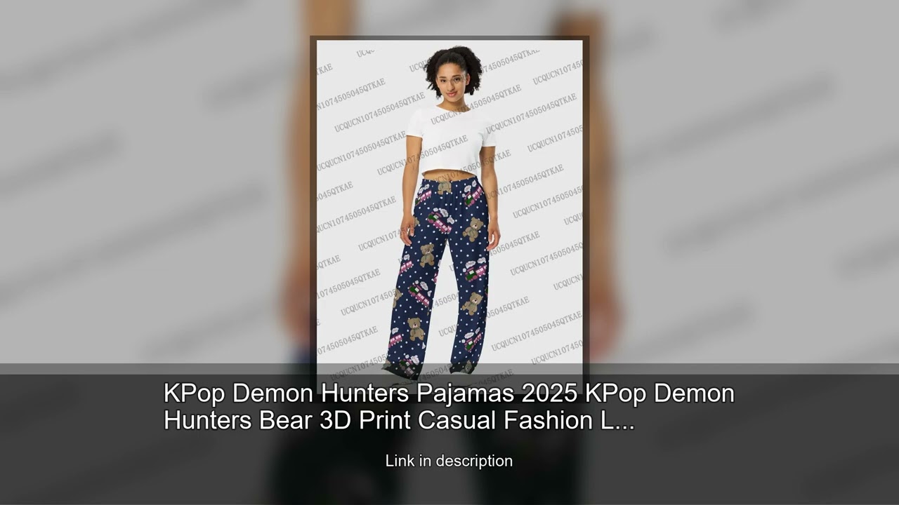 KPop Demon Hunters Pajamas 2025 KPop Demon Hunters Bear 3D Print Casual Fashion Long Pants For