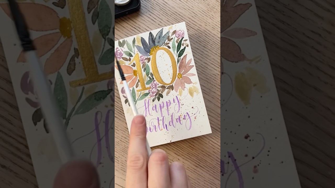 Learn calligraphy and never buy a card again! ❤️ #watercolourpainting #floralcard #handlettering
