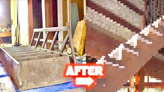 Restoration of an old Japanese house. Newly rebuilding a battered staircase.