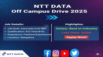 NTT DATA Off Campus- Drive 2025 🚨🚨🚨|Freshers/Experienced|Any Batch✔️✔️✔️