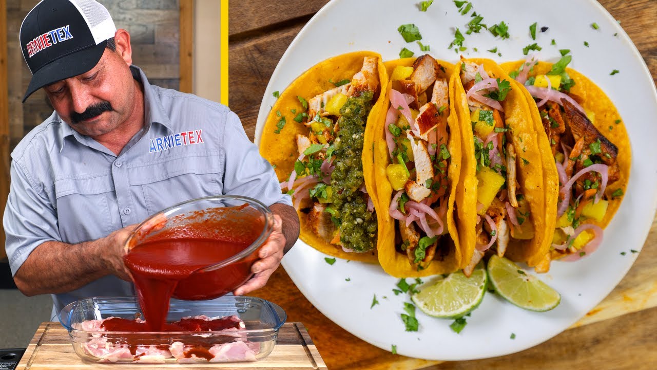 TACOS DE POLLO AL PASTOR! (How to Make a MEXICAN ADOBO / MARINADE Recipe for Tacos al Pastor & More)