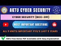 BCC-301 Cyber Security PYQs 🔥 | AKTU Most Repeated Exam Questions