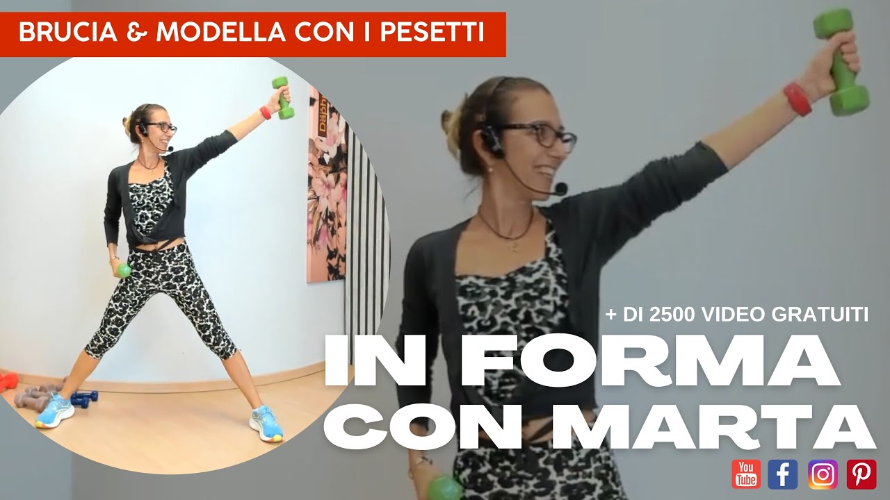60 minuti di Esercizi con i Pesetti - Ginnastica a Casa - Trova la Tua Forma con Marta Fovana