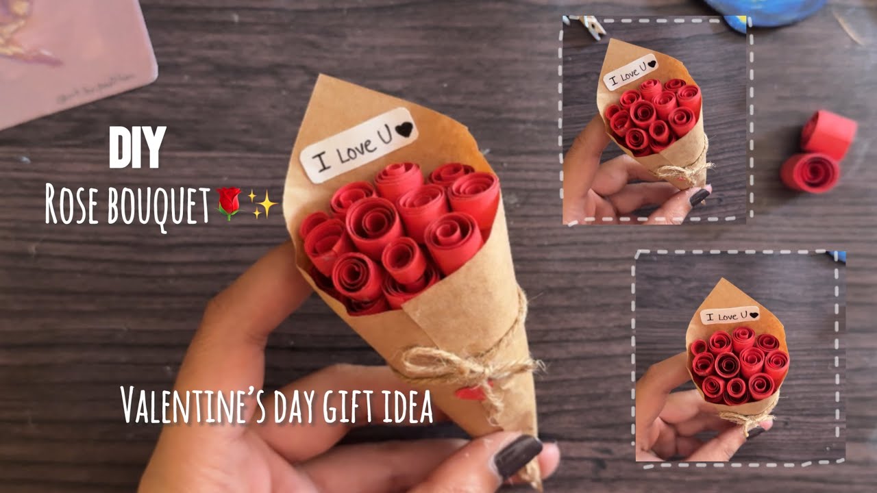 DIY easy Valentine's Day gift - Tutorial | Rose bouquet 🌹 ...