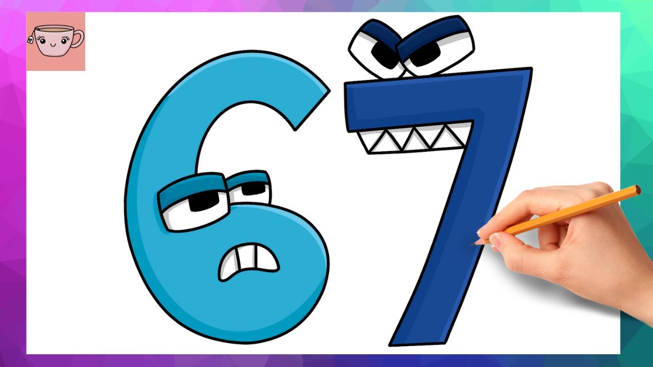 How To Draw 67 - Number Lore Style | Drawing Tutorial - YouTube