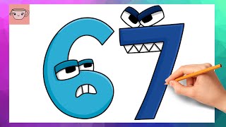 How To Draw 67 - Number Lore Style |  Drawing Tutorial Profile