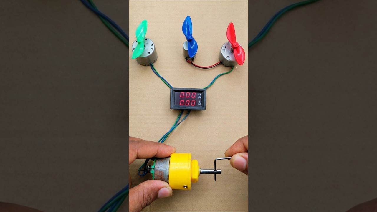 Powering 3 DC Fan Motor and A Voltmeter With MatelGear Motor Generator _ DC Motor #dcmotor #shorts