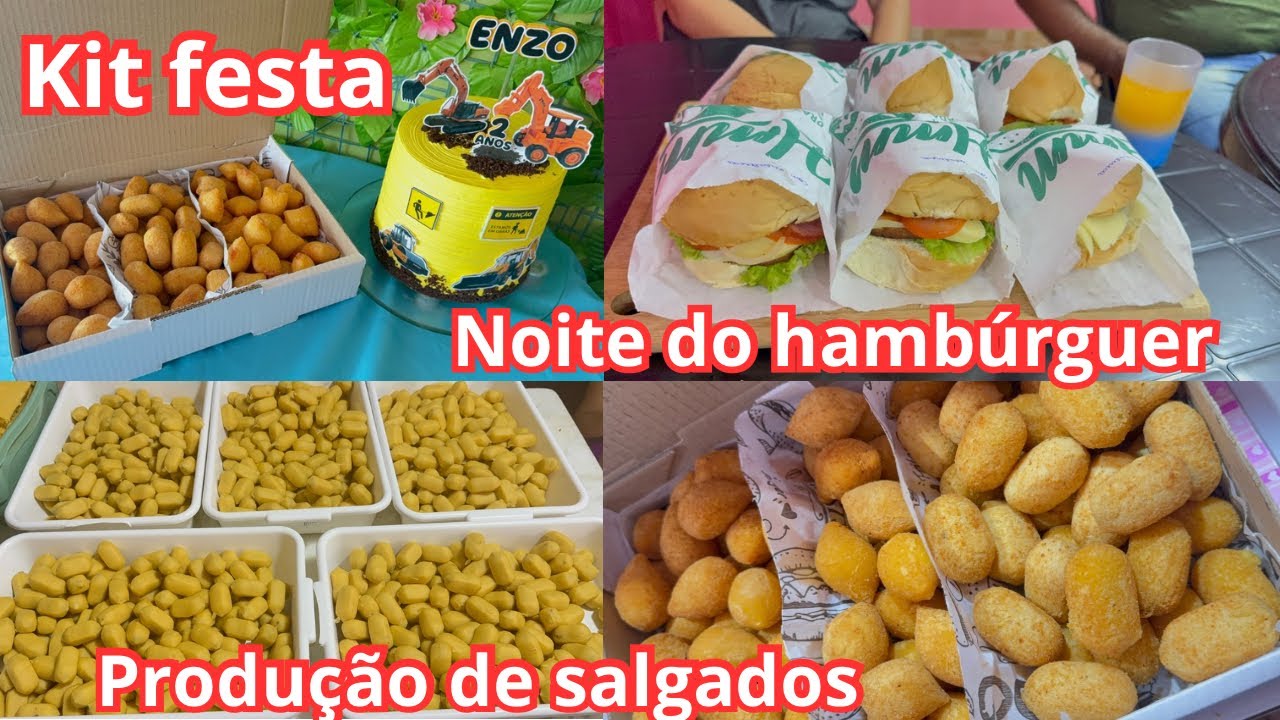 PRODUÇÃO REAL NA CONFEITARIA 🥟 | Encomenda de 3 MIL SALGADOS, Kit Festa e Noite do Hambúrguer 🍔