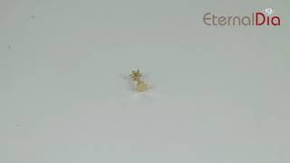 EternalDia Diamond Flower Nose Piercing Pin Screw Ring Stud 4.25mm 14k Yellow Gold