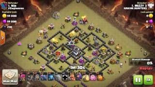 Town hall 9 attack pakka golem wizard 3 star raid live war