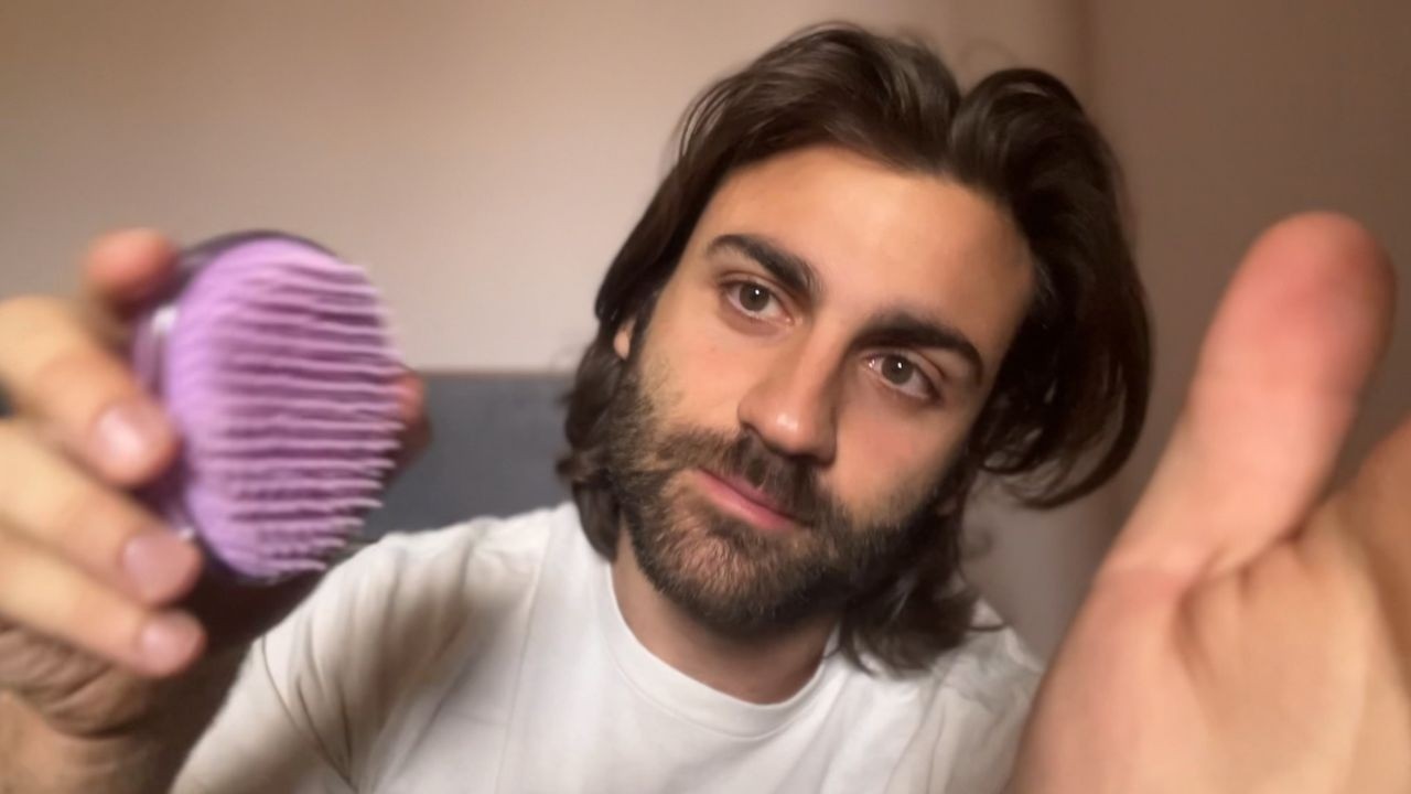 [ASMR] Just Taking Care of You (face touching, hair brushing, scalp massage, humming)